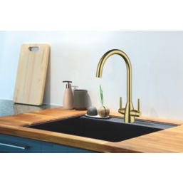 Clearwater Tutti Monobloc Mixer Tap Brushed Brass PVD