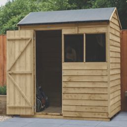 Forest  6' x 4' (Nominal) Reverse Apex Overlap Timber Shed with Assembly