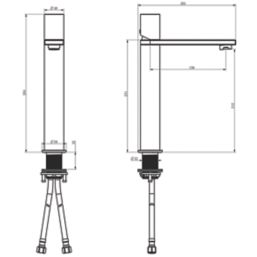 ETAL Saris High Rise Gun Metal 284mm Standard Round Head Mono Basin Mixer Tap