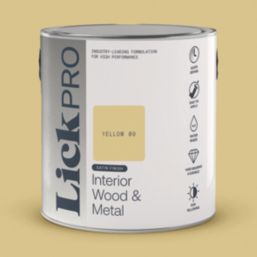 LickPro 2.5Ltr Yellow 09 Satin Water-Based Trim Paint