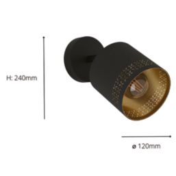 Eglo Esteperra Cylindrical 1-Light Spotlight Black