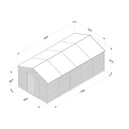Forest Beckwood 10' x 19' 6" (Nominal) Apex Shiplap Timber Shed with Assembly