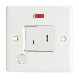 Contactum CLA3469WS 13A Switched Secret Key Fused Spur with Neon White with White Inserts