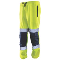 Tough Grit  Hi-Vis Jogging Bottoms Elasticated Waist Yellow / Navy Medium 37" W 30" L