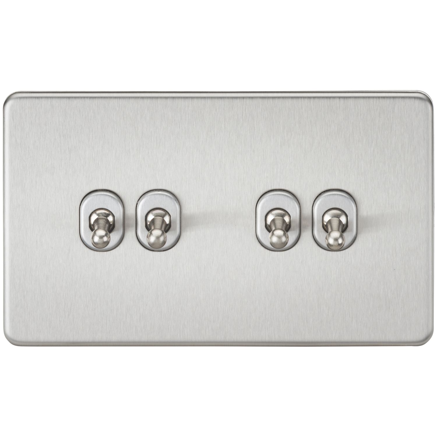 Knightsbridge 10AX 4-Gang 2-Way Light Switch Brushed Chrome (817TX)