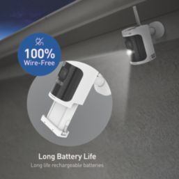 Swann AllSecure4K SWNVW-AS4KCAM Rechargeable Battery-Operated White Wireless 4K Indoor & Outdoor Rectangular Add-On CCTV Camera