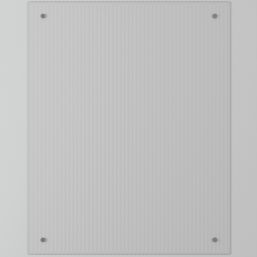 Splashback  Clear with Satin Chrome Caps Kitchen Splashback 600mm x 750mm x 4mm