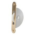 Smith & Locke Sash Window Axle Pulley & Nylon Wheel Polished Brass 116mm x 25mm