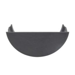 FloPlast Cast Iron Effect Half Round Internal Stop End Black 112mm