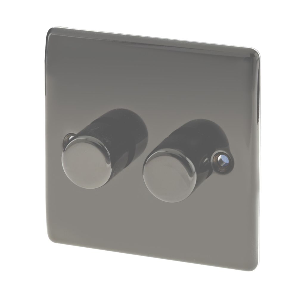 British General Nexus Metal 2-Gang 2-Way LED Dimmer Switch  Black Nickel