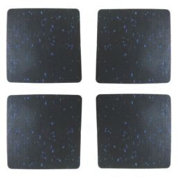 Mottez  Black Square Shock Absorbing Pads 12mm x 100mm x 100mm 4 Pack