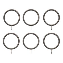 Renaissance Black Nickel Metal Curtain Rings 19mm 6 Pack