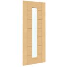 Green & Taylor  7-Clear Light Satin Lacquered Oak Wooden Flush Internal Glazed Door 1981mm x 762mm
