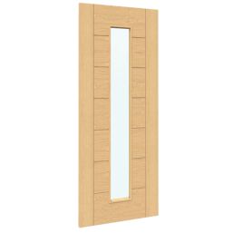 Green & Taylor  7-Clear Light Satin Lacquered Oak Wooden Flush Internal Glazed Door 1981mm x 762mm