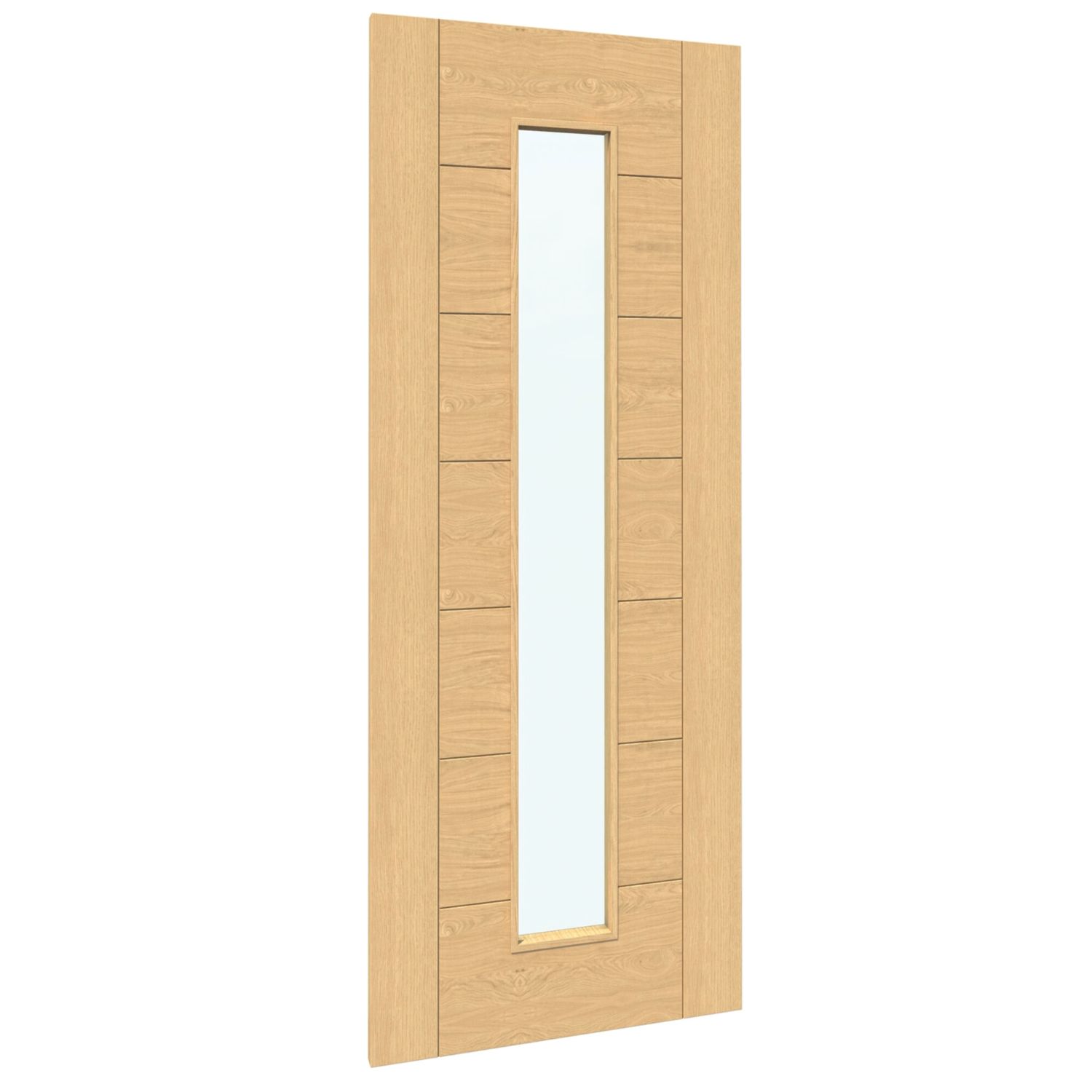 Green & Taylor 7-Clear Light Satin Lacquered Oak Wooden Flush Internal Glazed Door 1981mm x 762mm (818CT)
