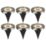 LAP Gavy Outdoor LED Solar-Powered Spike Lights Black & Stainless Steel 3lm 6 Pack