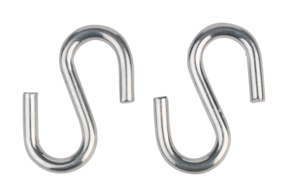 S-Hook Stainless Steel 46 x 5mm 2 Pack - Screwfix