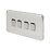 Schneider Electric Lisse Deco 10AX 4-Gang 2-Way Light Switch  Polished Chrome with White Inserts