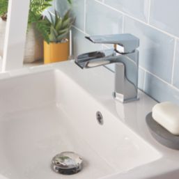 Bristan Elegance Waterfall Chrome 155mm Standard Lever Mono Basin Mixer Tap  With Clicker Waste