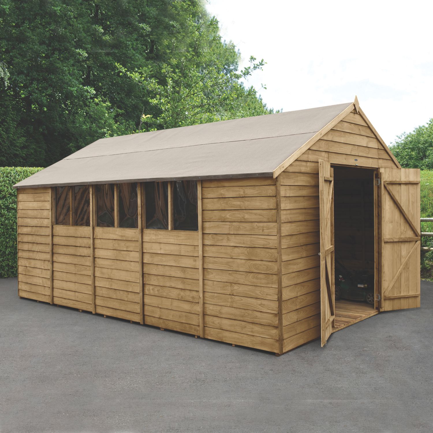 Forest 10' x 14' 6" (Nominal) Apex Overlap Timber Shed with Assembly (818JR)