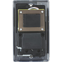 Knightsbridge  2-Gang Single Voltage Shaver Socket+ 2.4A 12W 2-Outlet Type A & C USB Charger 230V Matt Black with Black Inserts