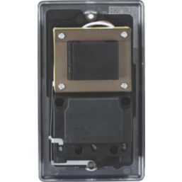 Knightsbridge  2-Gang Single Voltage Shaver Socket+ 2.4A 12W 2-Outlet Type A & C USB Charger 230V Matt Black with Black Inserts