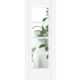 Green & Taylor  1-Clear Light Satin Painted White Wooden Ladder Internal Glazed Door 1981mm x 762mm