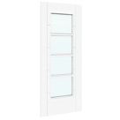 Green & Taylor  1-Clear Light Satin Painted White Wooden Ladder Internal Glazed Door 1981mm x 762mm