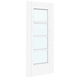 Green & Taylor  1-Clear Light Satin Painted White Wooden Ladder Internal Glazed Door 1981mm x 762mm
