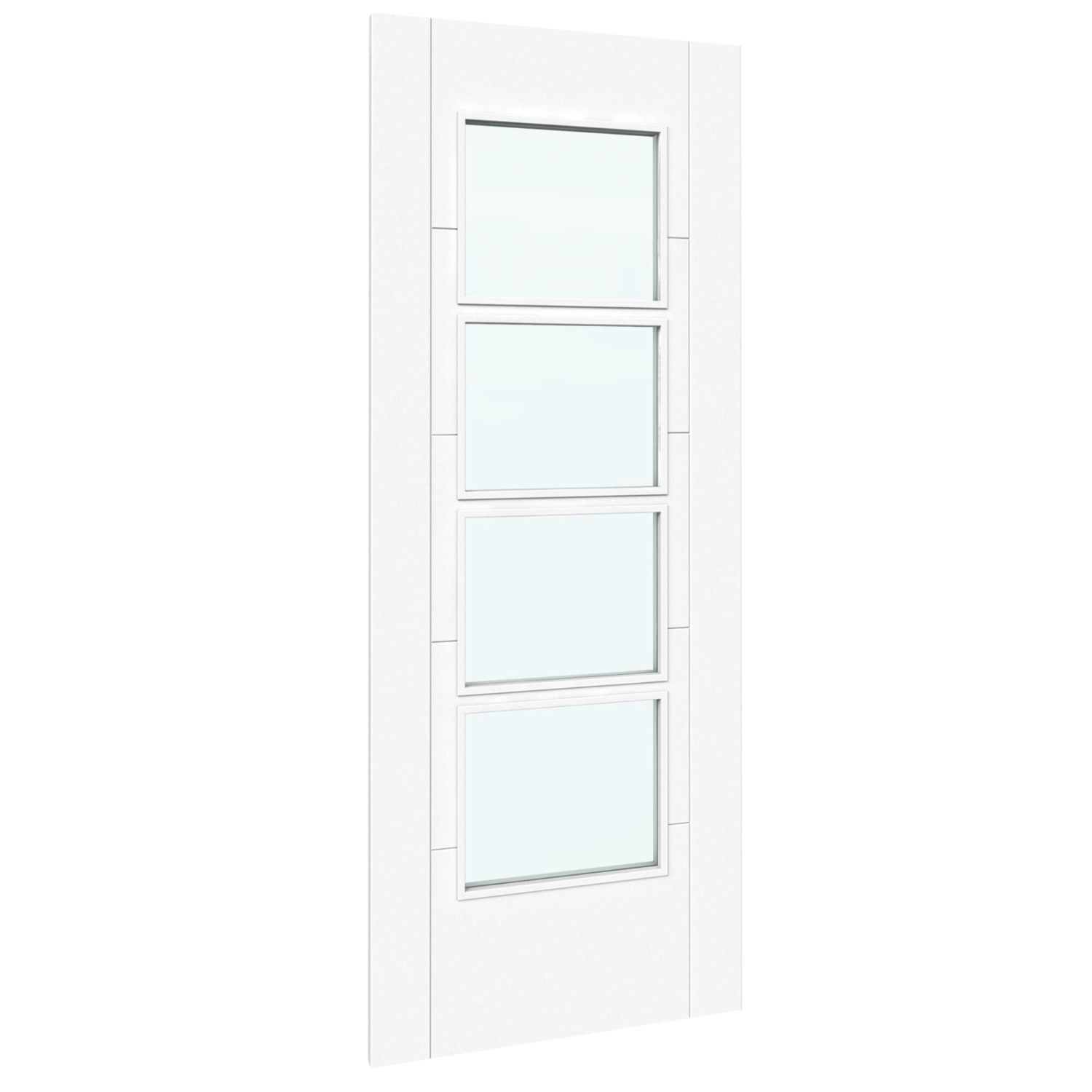 Green & Taylor 1-Clear Light Satin Painted White Wooden Ladder Internal Glazed Door 1981mm x 762mm (819CT)