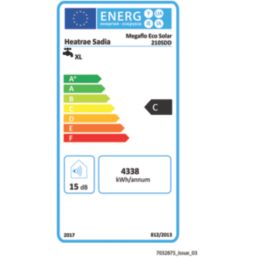 Heatrae Sadia Megaflo Eco Solar 210sdd Direct Unvented  Hot Water Cylinder 210Ltr 2 x 3kW