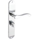 Smith & Locke Bigbury Fire Rated Long WC Door Handles Pair Polished Chrome