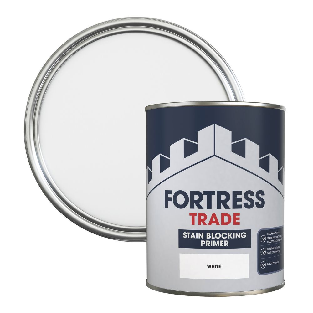 Fortress Trade Stain Block Paint White Matt 750ml Screwfix