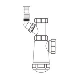 Flomasta  Telescopic Bottle Trap White 40mm