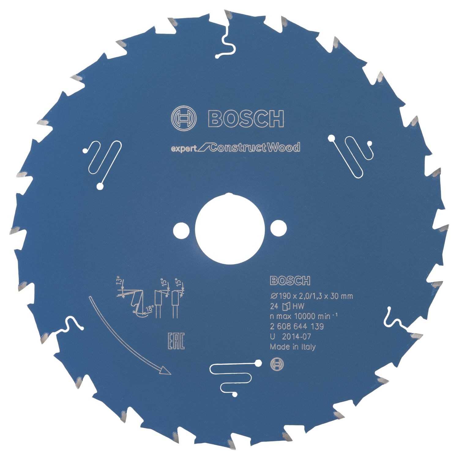 Bosch Expert Construction Wood Circular Saw Blade 190mm x 30mm 24T (819KP)