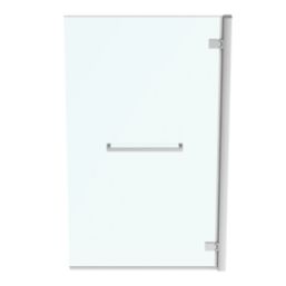 Ideal Standard i.life Frameless Silver Hinged Bath Screen w/ Towel Rail Right-Handed 900-925mm x 1505mm