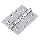 Smith & Locke  Polished Chrome Grade 11 Fire Rated Ball Bearing Door Hinges 102mm x 76mm 2 Pack
