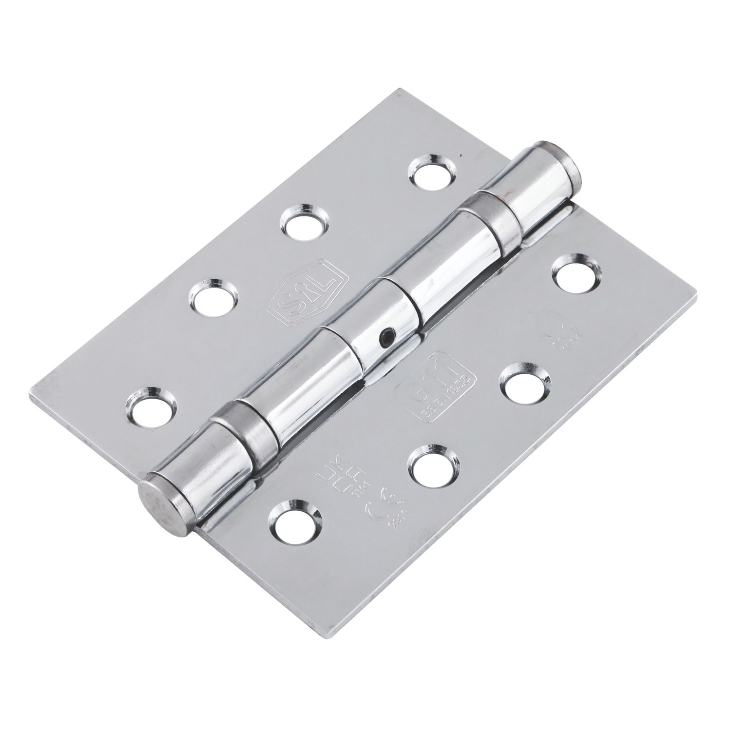 Smith & Locke Polished Chrome Grade 11 Fire Rated Ball Bearing Door Hinges 102mm x 76mm 3 Pack (819PX)