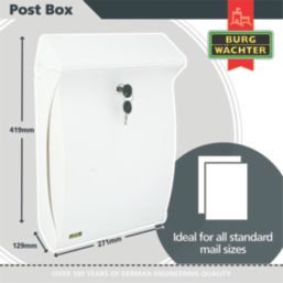 Burg-Wachter Swing Post Box White Painted Finish