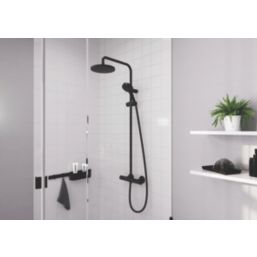 Hansgrohe Vernis Blend Showerpipe 200 HP Rear-Fed Exposed Matt Black