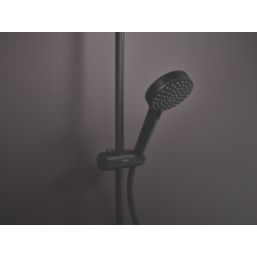 Hansgrohe Vernis Blend Showerpipe 200 HP Rear-Fed Exposed Matt Black Thermostatic Mixer Shower