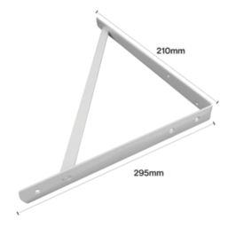 Essentials Heavy Duty Industrial  Shelf Brackets White 295mm x 210mm 2 Pack