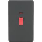 Knightsbridge SF8332NAT 45A 2-Gang DP Control Switch Anthracite with LED