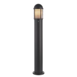 Saxby Louvre 1000mm Outdoor Bollard Matt Black With Photocell Sensor