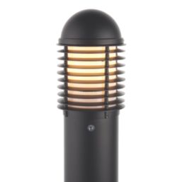 Saxby Louvre 1000mm Outdoor Bollard Matt Black With Photocell Sensor