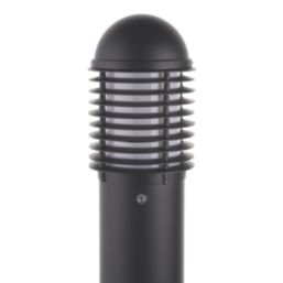 Saxby Louvre 1000mm Outdoor Bollard Matt Black With Photocell Sensor