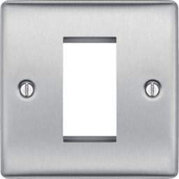 British General Nexus Metal 1-Module Modular Faceplate Brushed Steel