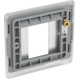 British General Nexus Metal 1-Module Modular Faceplate Brushed Steel