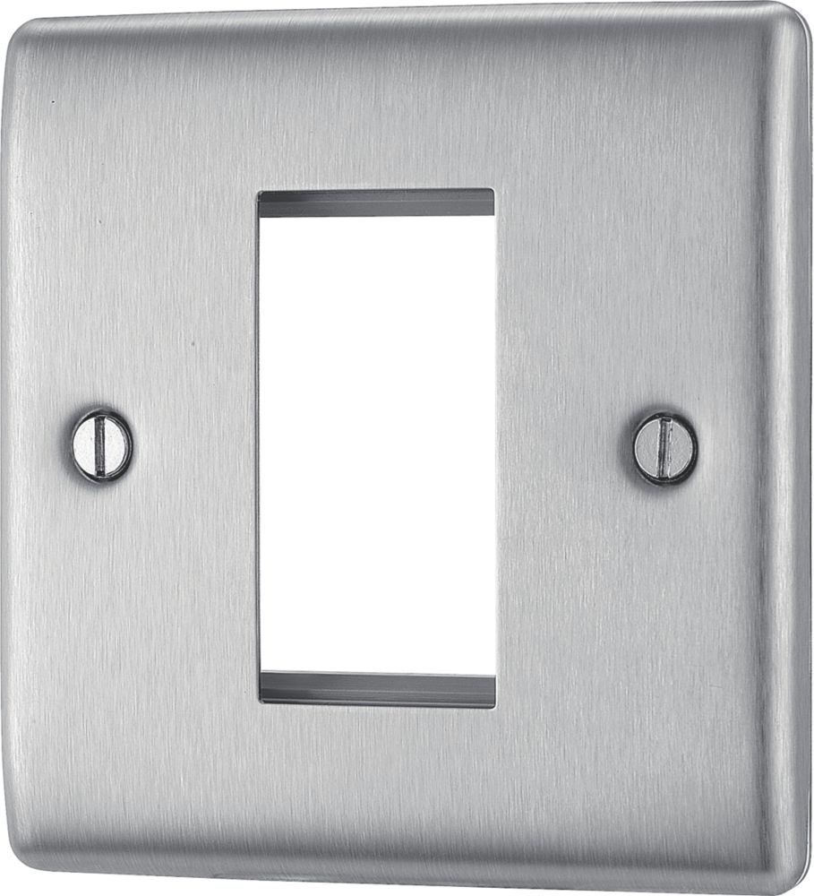 British General Nexus Metal 1-Module Modular Faceplate Brushed Steel ...