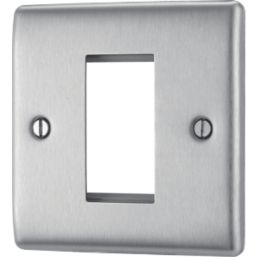 British General Nexus Metal 1-Module Modular Faceplate Brushed Steel